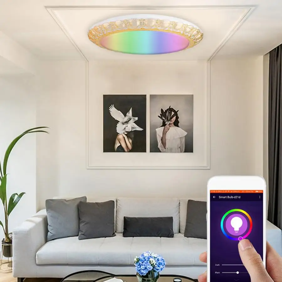 60 Вт светодиодный потолочный светильник EGB+ CW с умным управлением Wi-Fi, совместимый для интеллектуального управления голосовым устройством