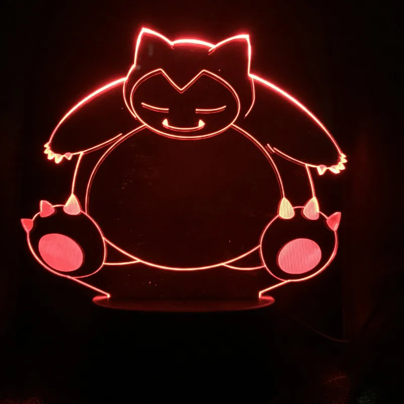Pokemon Go Snorlax рисунок детский Ночной светильник светодиодный сенсорный датчик для спальни декоративный светильник праздничный подарок ночник USB Snorlax