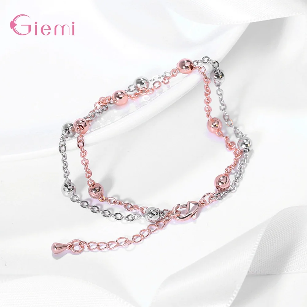 

Женский двухслойный браслет из серебра 925 пробы