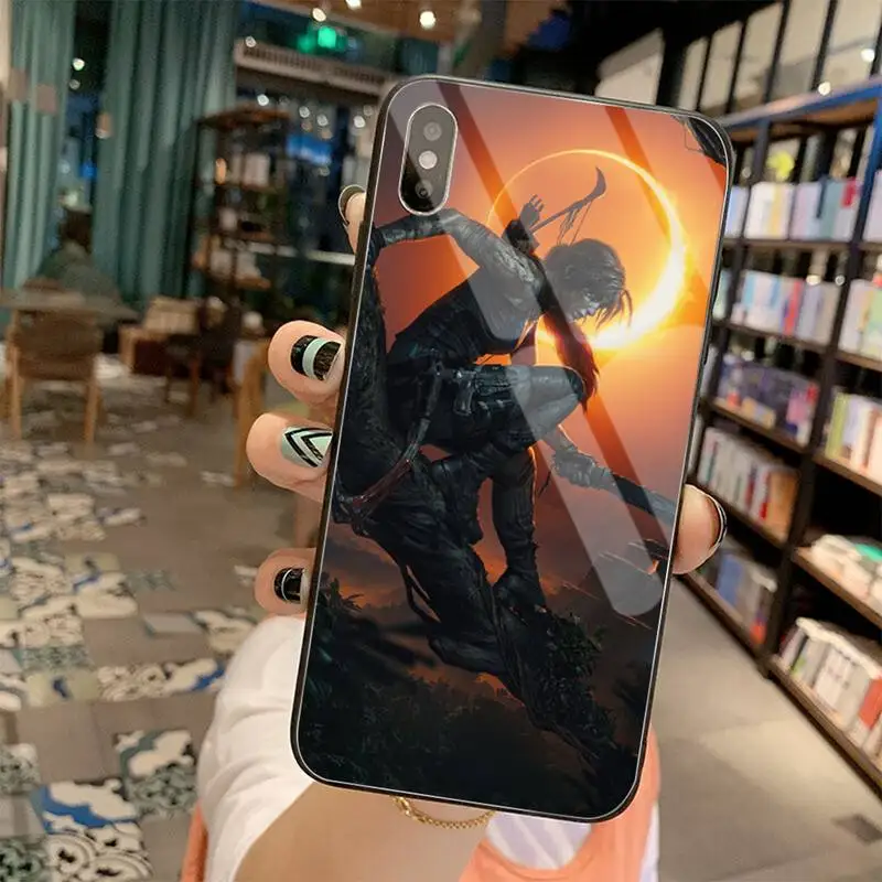 CUTEWANAN Lara Croft Tomb Raider TPU Soft Phone Case Tempered Glass For iPhone 11 Pro XR XS MAX 8 X 7 6S 6 Plus SE 2020 case leather phone cases