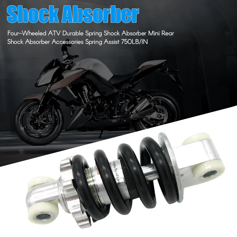 

Four-Wheeled ATV Durable Spring Shock Absorber Mini Rear Shock Absorber Accessories Spring Assist 750LB/IN Accessories