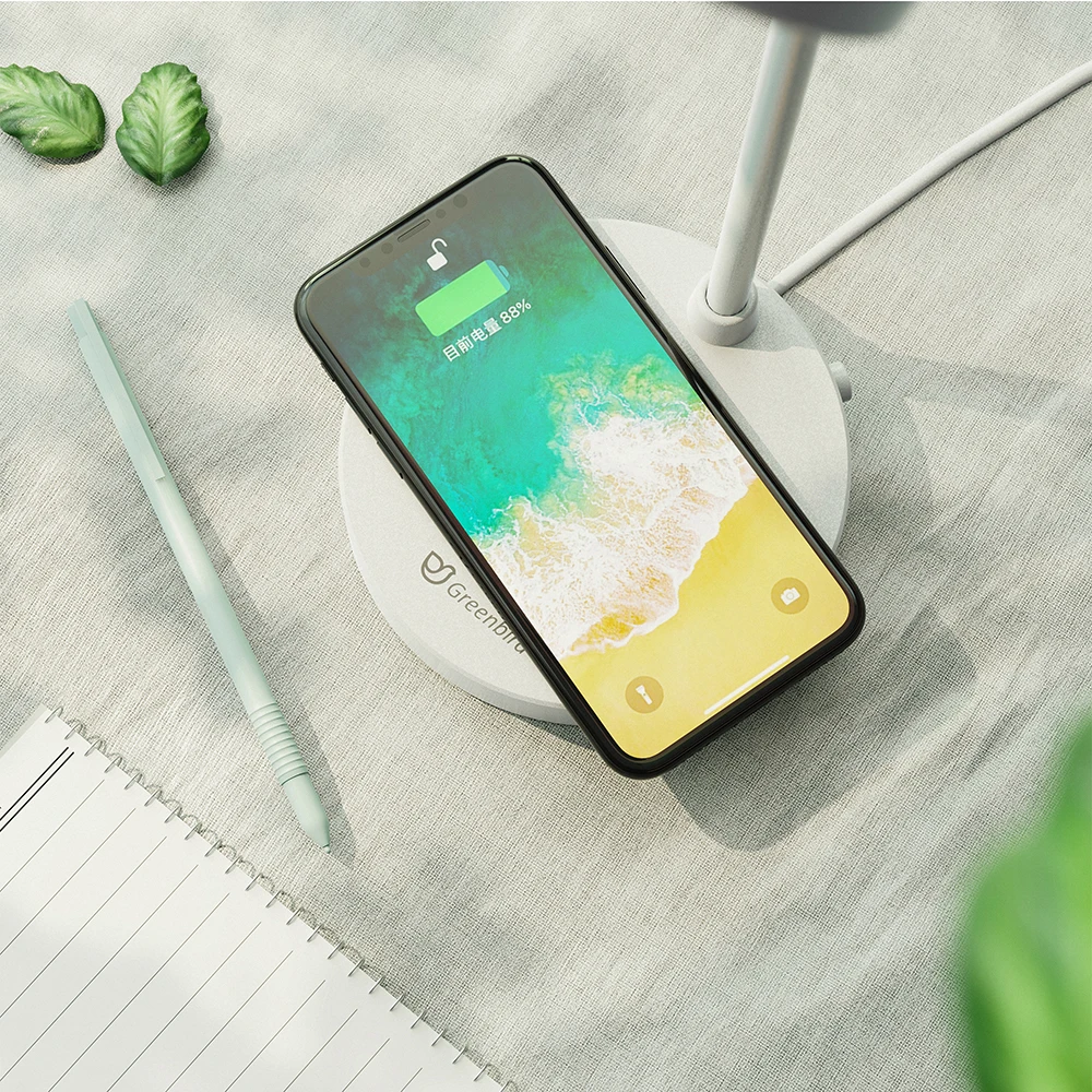  Greenbird 5W Table Desk Lamp with Wireless Charging for Phone White Light Desktop Luminaria Bendabl - 4000249540752