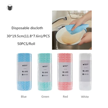 

50PCS/Roll Disposable dishcloth kitchen towel for household cleaning oil-free washable paper non-woven dishwashing cloth napkins