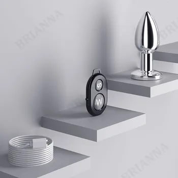 anal plug 10 frequency remote control metal vibrators butt plug Anal stimulator prostate massager adult sex toys for women 6