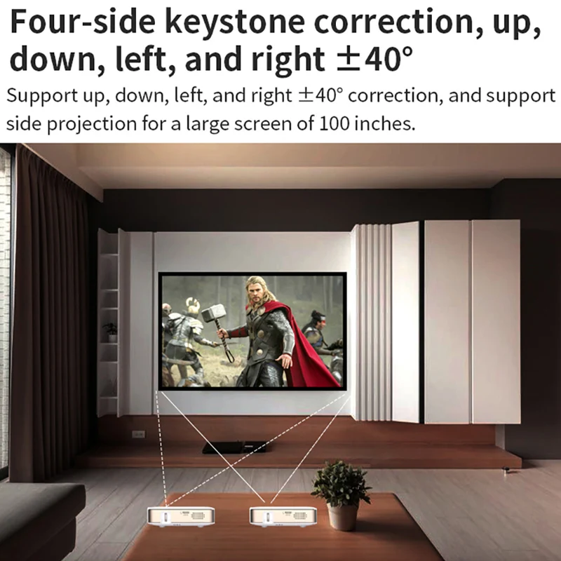 Full HD 4K 3D Smart Projector Auto Focus Android 9.0 5G Wifi DLP Proyector 10500mAh battery Mobile Smartphone beamer