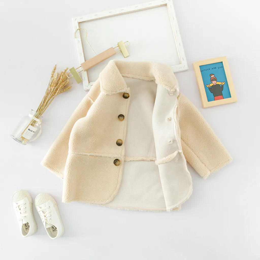 Детские пальто; куртка для маленьких девочек; плюшевая зимняя однотонная ветрозащитная плотная куртка; теплая верхняя одежда; куртка; Модная одежда для девочек; костюм; C850