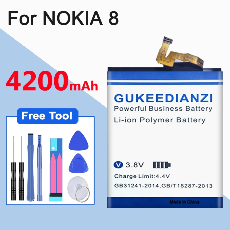 Сменный аккумулятор GUKEEDIANZI HE328 4200 мАч для Nokia 8 TA-1004 N8 H 328 | Компьютеры и офис