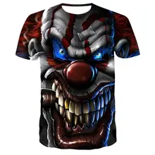 3D печать футболка мужская универсальная лицевая повседневная мужская домашняя кофта с круглым горлом Клоун футболка с короткими рукавами забавная футболка покемон