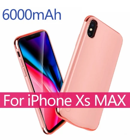 5500 мАч/6000 мАч чехол для зарядного устройства для iPhone X XS MAX XR чехол для аккумулятора ультра тонкий внешний аккумулятор чехол внешнее резервное зарядное устройство чехол - Цвет: For iphone XS MAX