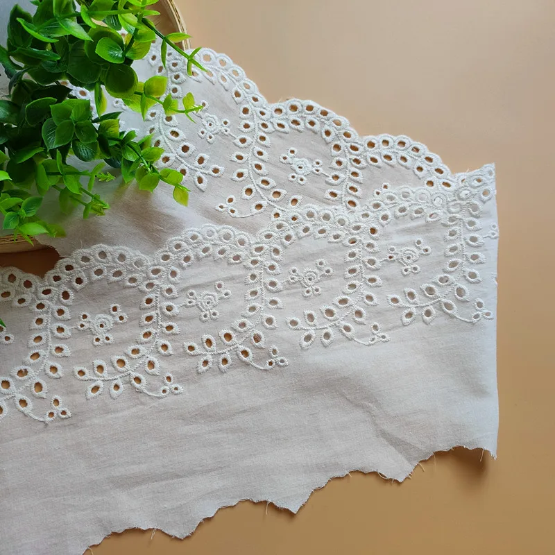 

New Openwork Cotton100% Small Flower Cloth Embroidery Lace Trim DIY Sewing Accessories Lace Fabric Width 13cm 3Yds/lot