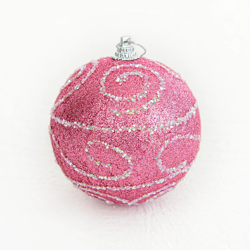 8 см Рождественская елка орнамент кулон розовый шар пузыря Рождественская Сцена окно торгового центра украшения