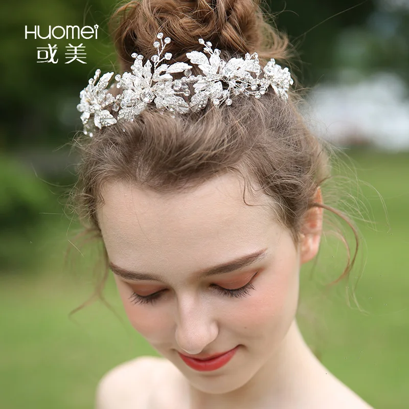 

G4120 NPASON Exquisite Bride Hair Hoop Headwear Manual Set Rhinestone Bride An Crown