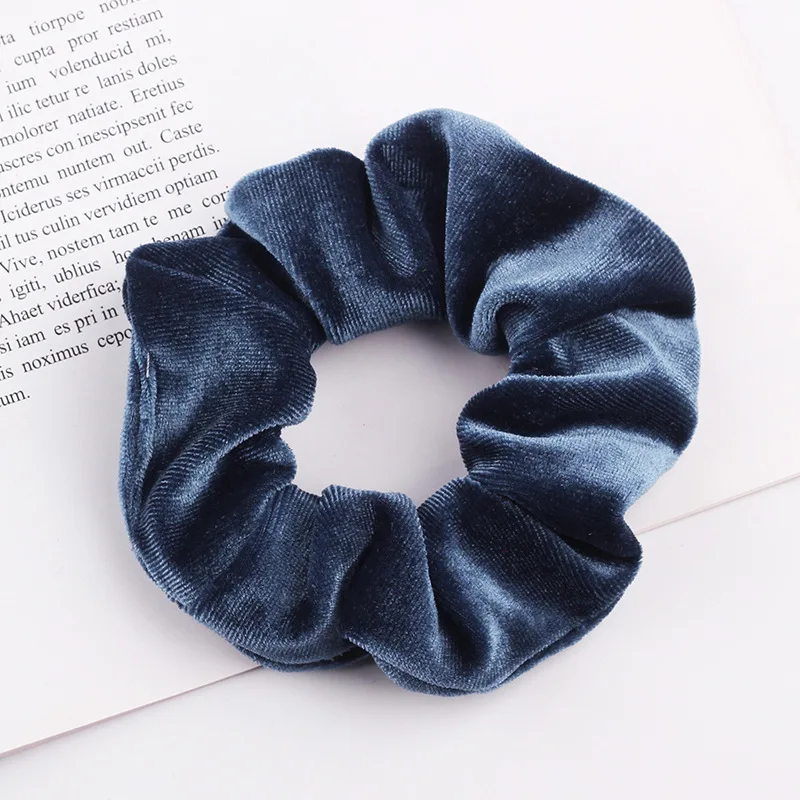 Neue Mode gold samt Frauen Reine farbe wilde Dickdarm Elastische Haar Sport Dance Scrunchie Mädchen Haar Zubehör