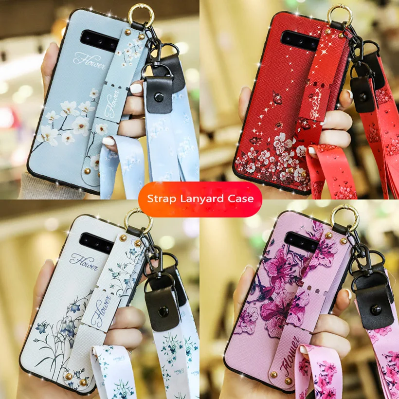 

Wrist Strap Case for Huawei P30 Lite P20 Pro P10 Lite 2019 Stand Case Cover Huawei Y5 2018 Y6 Prime Y7 Pro Y9 2019 Lanyard Case