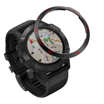 

For Garmin Fenix 6 Scale Watch Ring Adhesive Cover Anti Scratch Stainless Steel Stainless Steel Prevents Scratches Comfort