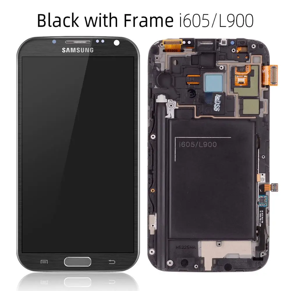 L900 Black Frame AMOLED дисплей для SAMSUNG Galaxy Note 2 lcd сенсорный экран дигитайзер с рамкой Замена Note II N7105 N7100 - Цвет: L900 Black Frame