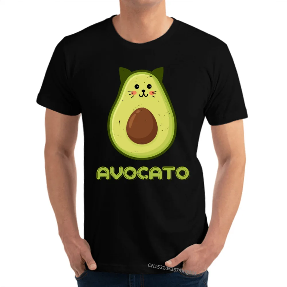 2020 модные футболки авокадо кошка мужские групповые и 100% хлопок вырез лодочкой