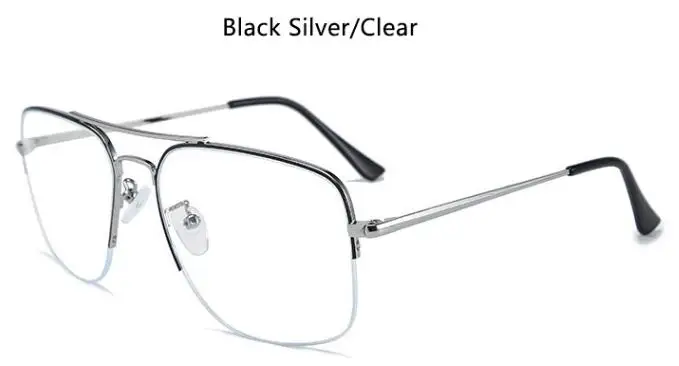 black silver Очки с прозрачными линзами, оптическая оправа, женские очки, прозрачные модные дизайнерские очки, женские очки, оправа для женщин, UV400 - Цвет оправы: black silver