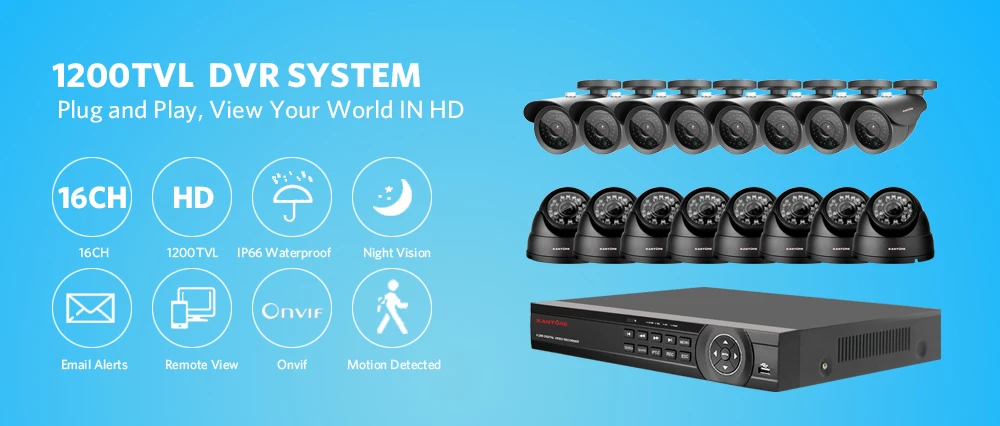KANTURE H.265 16CH 1080P CCTV DVR система 1/3 ''SONY сенсор 1200tvl IP66 домашняя наружная камера видеонаблюдения