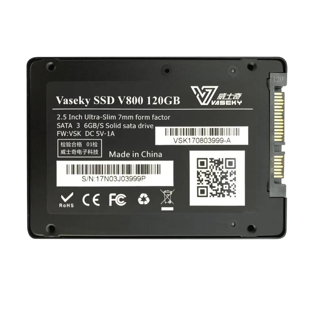 Vaseky V800 120G тонкий корпус ультра дизайн SSD жесткий диск мини SATA твердотельный
