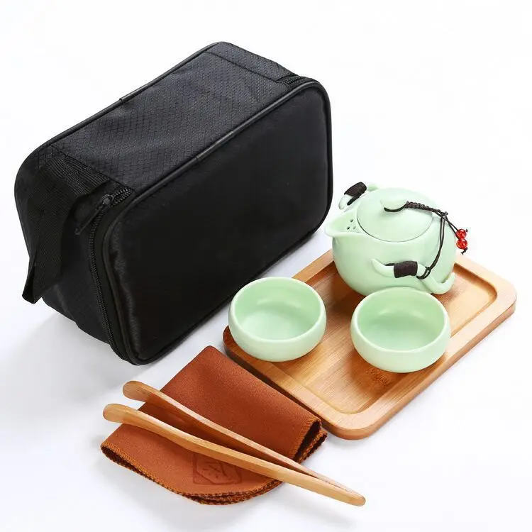 

Wholesale Cheap Business Sale Activity Gift Tea Set Ceramic Ding qie hu Travel Tea Set Printed Logo