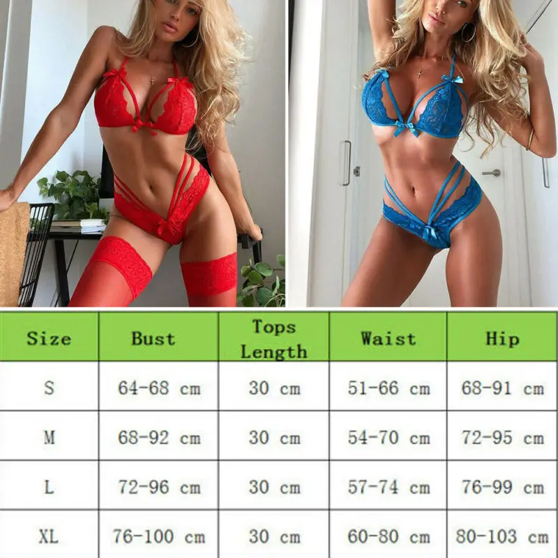 Комплект сексуального женского нижнего белья из 2 предметов кружевной