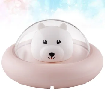 

Spaceship Bear Timing Light USB Charging Night Light Decorative Bedside Lamp for Bedroom Kids Room (Pink)