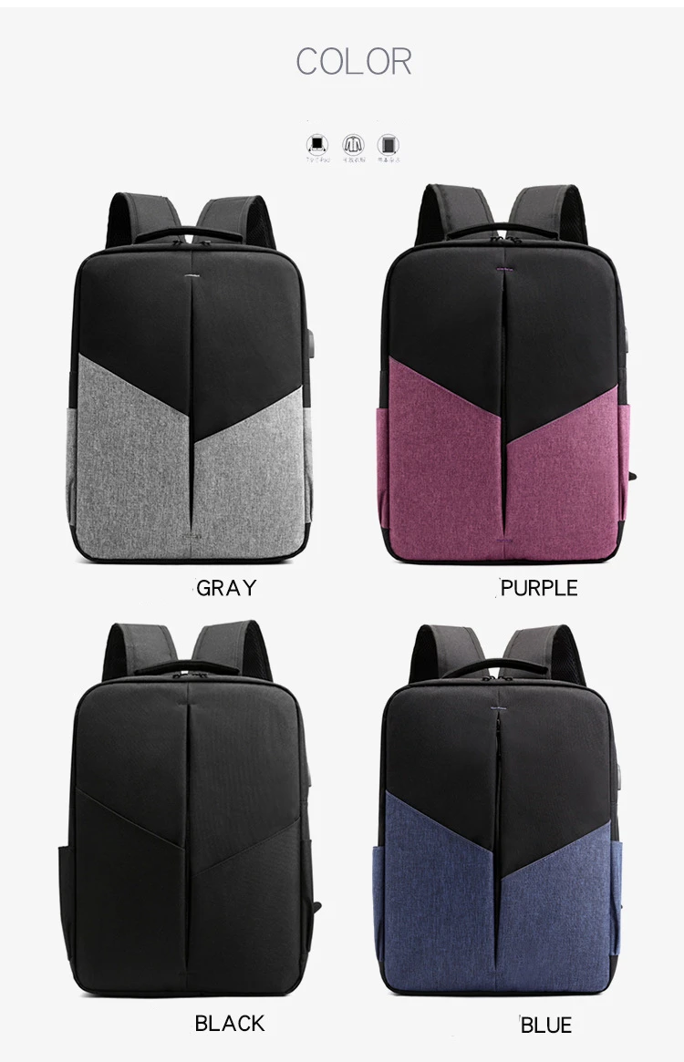 NU асимметричный дизайн USB рюкзак со вставками 15," ноутбук мужская стильная модная задняя Сумка Противоугонная сумка сумки женские мужские водонепроницаемые