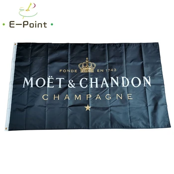 

Moet & Chandon Black Background Flag 2ft*3ft (60*90cm) 3ft*5ft (90*150cm) Size Christmas Decorations Home Banner