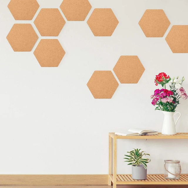 12Pcs Hexagon Cork Board Tiles Self Adhesive Thick Corkboards For Wall Memo  Boards Pin Board Decorative Bulletin Board - AliExpress