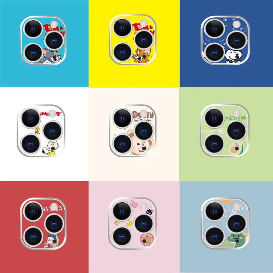 

Funny Cute Cartoon Back Camera Lens Film For Apple iphone 11 Pro Max Plastic Camera Lens Protector Cover Ultra-thin Camera Cover