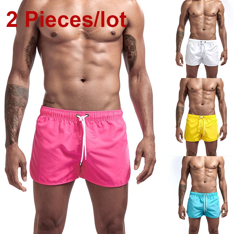 2 Pieces/lot Summer Men's Swimwear Shorts Brand Beachwear Sexy Swim ...