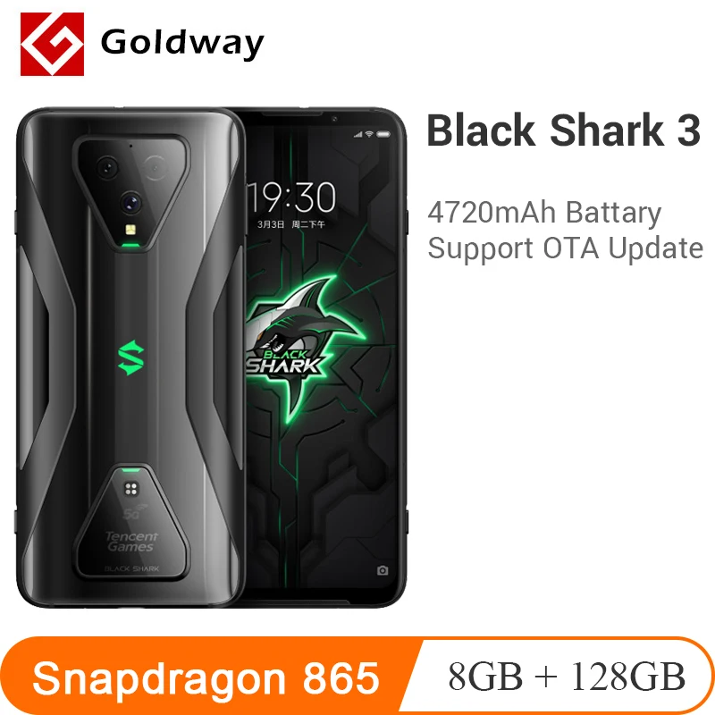 Xiaomi Черная Акула 3 5G 8 Гб оперативной памяти 128 ГБ ROM игровой Смартфон Snapdragon 865 Octa Core