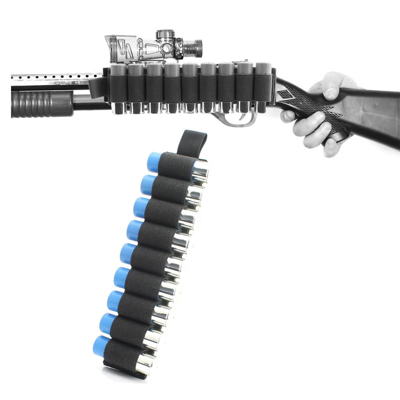 

Tactical Shotgun Shell Holder Hook Loop 9 Rounds Ammo Bag Pouch Shotshell Insert Card Strip with Adhesive Back for 12 Gauge