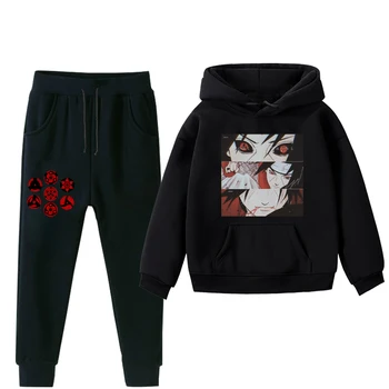 

Naruto Children's Sets Autumn Winter Boys Girls Hoodies Clothes Naruto Print Pullover Sweatshirt +Pant Clothes Set Outfit Suit