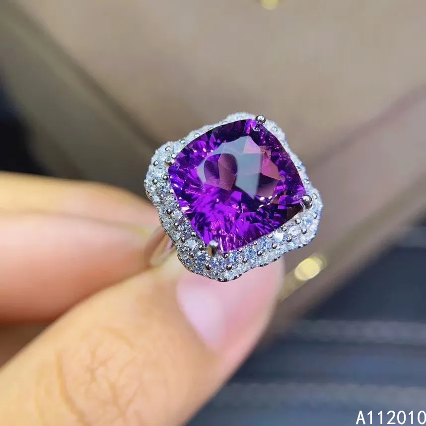 

KJJEAXCMY fine Exquisite jewelry 925 sterling silver inlaid natural gem Amethyst gemstone trendy new woman girl Female ring