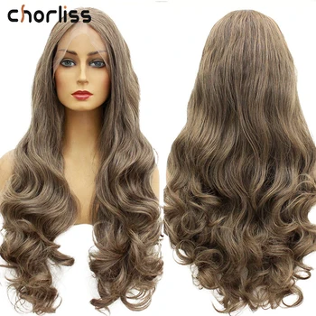 

Long Wave Lace Front Wigs For Women 24Inch Synthetic Cosplay Wig With Glueless Full End Middle Part Heat Resistant Chorliss Hair