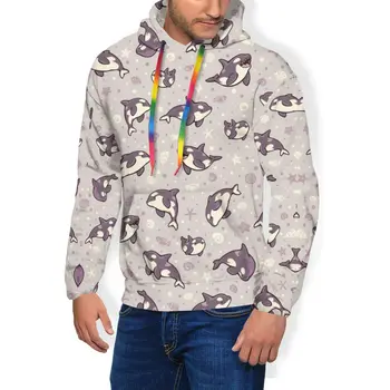 

Orca Hoodie Jelly Bean Orcas Hoodies Polyester Outdoor Pullover Hoodie Nice Blue XXL Autumn Men Hoodies