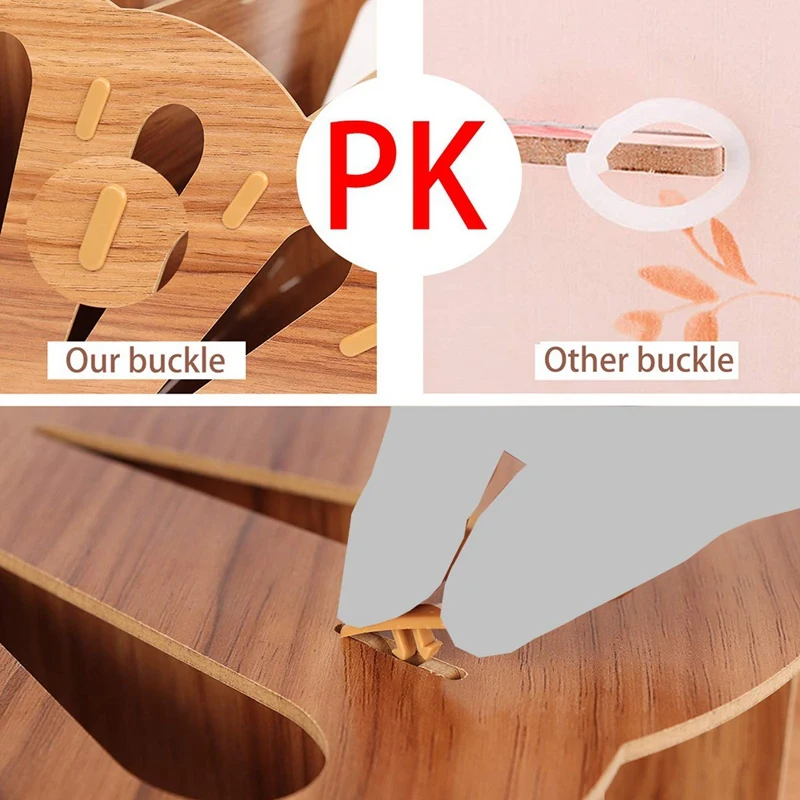 Wood Fan-Shaped File Sorter 5 Compartment for Office Desktop Magazine File Organizer