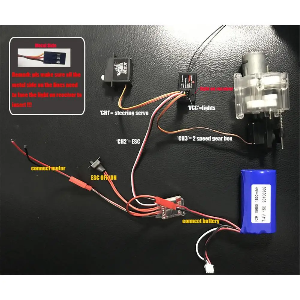 WPL Upgraded Transmitter ON Mounting Accessories Full Size Remote Control Model Ship Type Universal 3 Channel Transmission