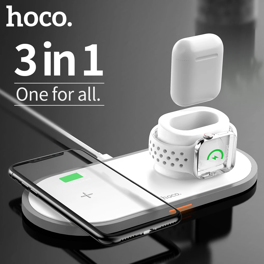 

3 in 1 Wireless Charger Stand for iPhone AirPods Apple Watch, Charge Dock Station Charger for Apple iWatch Series 4/3/2/1