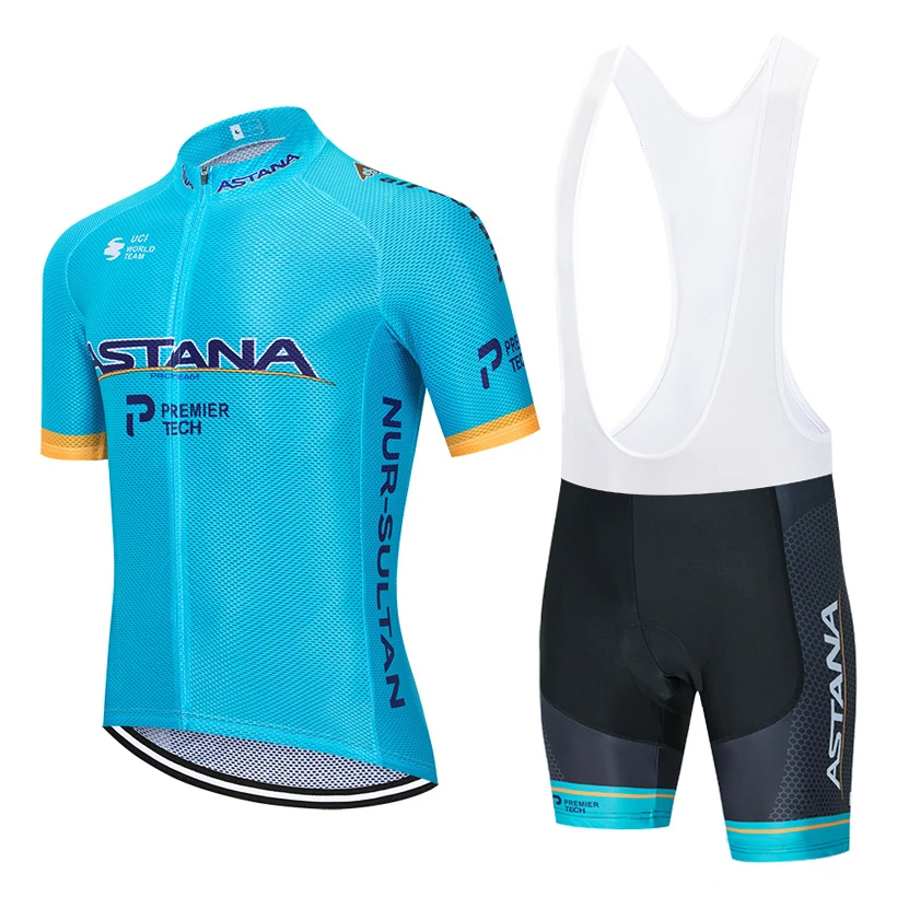 TEAM 2020 ASTANA cycling jersey bike shorts Clothing Ropa Ciclismo mens Fluor summer quick dry pro bicycle Maillot Pants wear