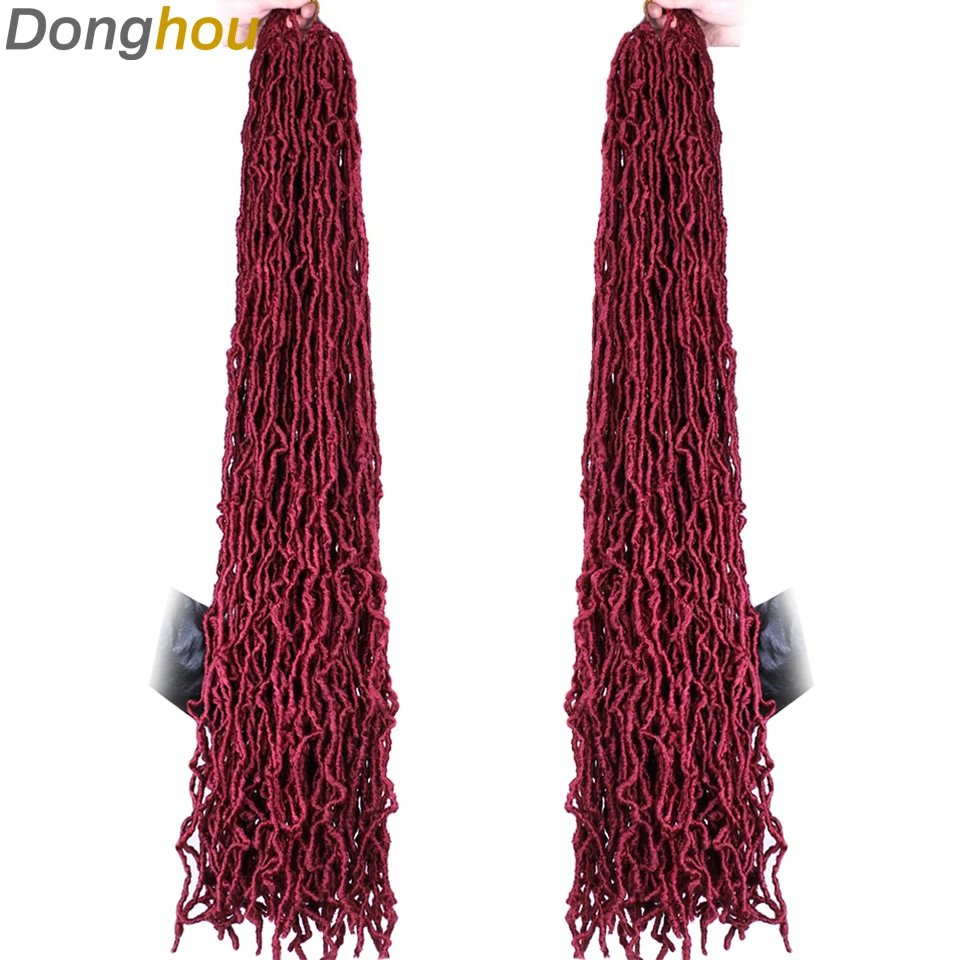 Donghou-Blonde Faux Locs Crochet Tranças, Soft Butterfly