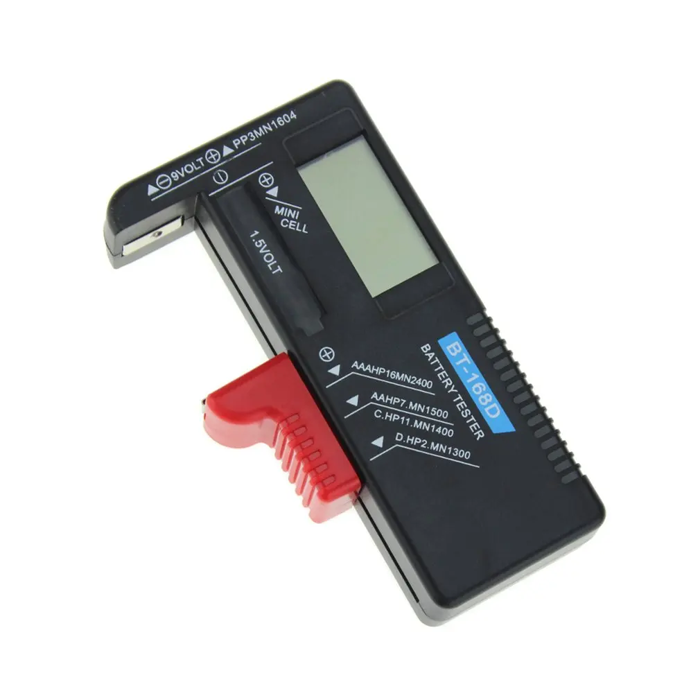 BT-168D цифровой тестер емкости батареи диагностический инструмент с ЖК-дисплеем проверка вольт AAA AA C D 9 в 1,5 в тестер батареи на кнопках