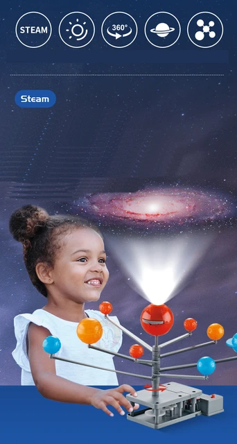 VRURC Science and Solar System for Kids - 8 Planets for Kids Solar System  Model with Projector, Talking Space Toys for 3 -- 8 Year Old Boys and Girls  Gift 