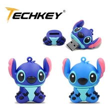 Новейшая флешка 16 ГБ 32 ГБ 64 Гб USB флеш-накопитель флешка 128 ГБ симпатичная Стич-карта памяти милый мультфильм U диск