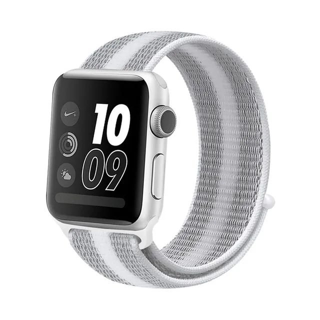 White Grey Спортивный дышащий нейлоновый ремешок для часов Apple Watch серии 1 2 3 4 ремешок 42 мм 38 мм модный ремешок для часов - Цвет: White Grey