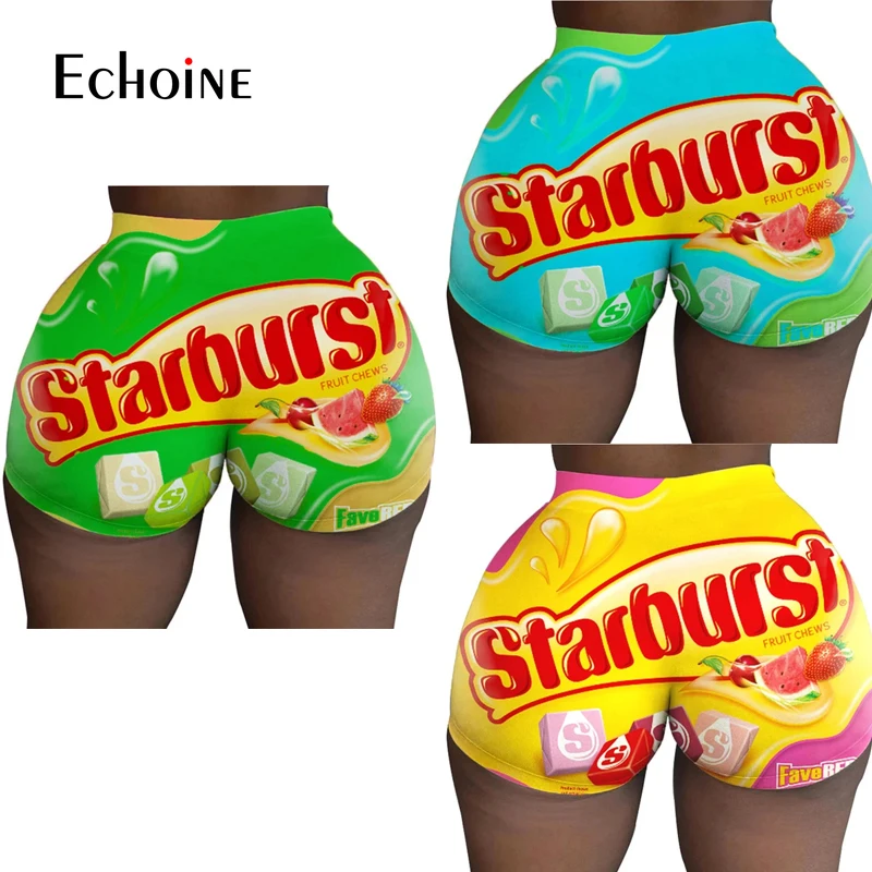 

Echoine Summer Sexy Female Running Sport Workout Short Pants Women Solid Color Skinny Fitness Letter Print Casual Shorts Bottom