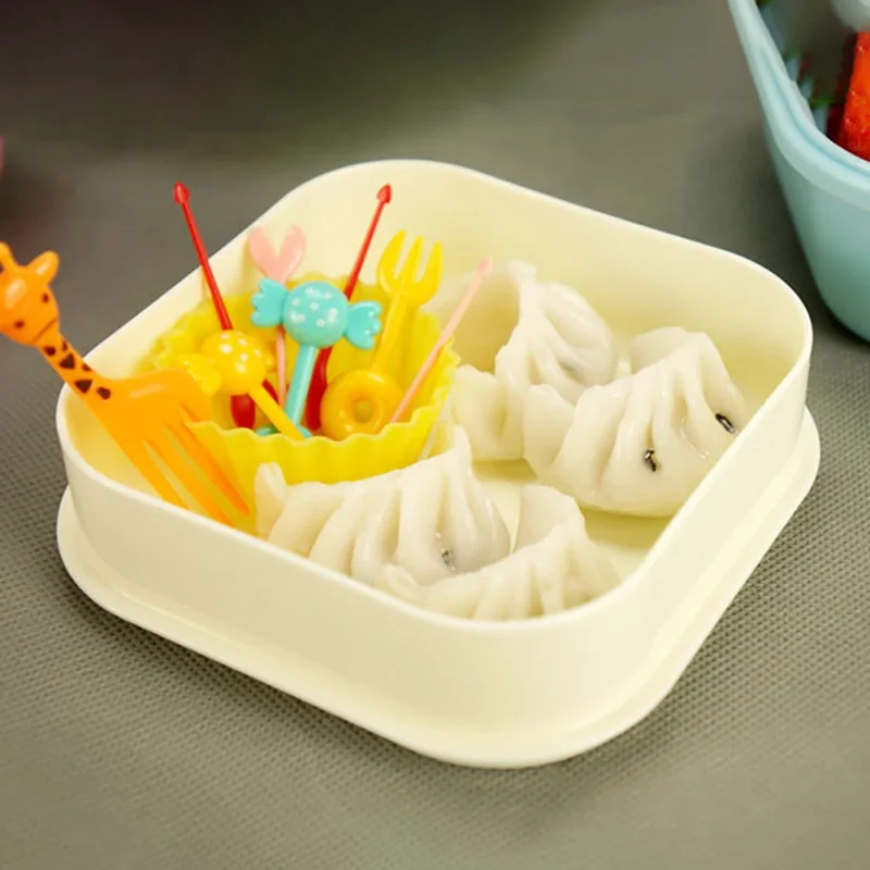 Lunch Box Portable Cartoon Pattern PP Square Shape Concise Heat-resistance Tableware Kitchen Household