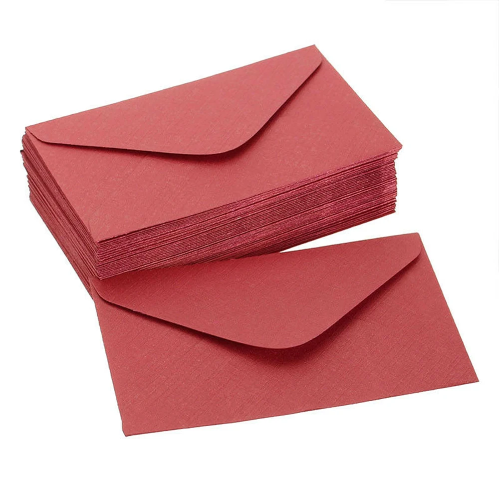  50Pcs Vintage Retro Small Colored Blank Mini Paper Envelopes Wedding Party Invitation Envelope Fest - 4000411376717